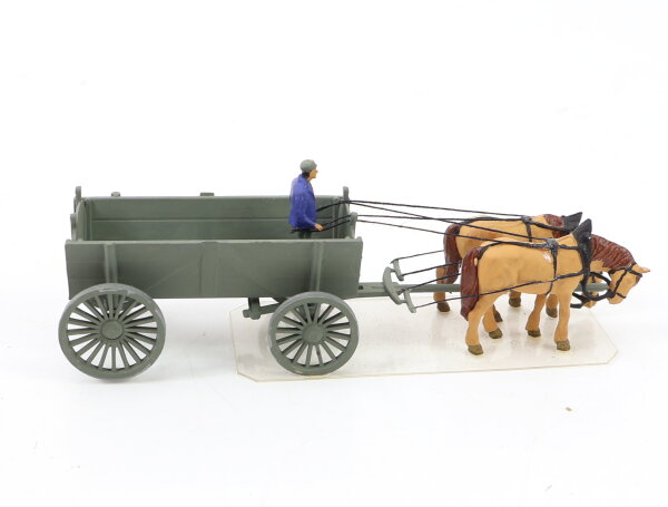 Spur H0 Figur Kutsche Fuhrwerk Pferdegespann 1:87