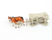 Preiser N 79475 Figur Pferdefuhrwerk mit Kastenwagen und Landwirt 1:160