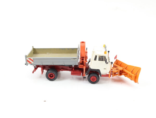 Preiser H0 1162 Modellauto LKW MB La 1924 mit Atlas Ladekran mit Figur