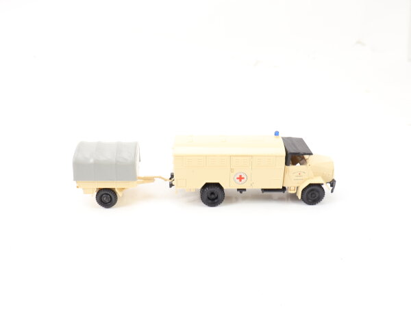 Roco H0 1318 Modellauto MAN 5t LKW mit Anhänger Rotes Kreuz DRK