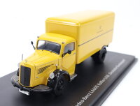 Schuco Modellauto Mercedes Benz L 6600 Koffer "Deutsche Bundespost" 1:42 Vitrine