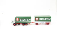 Herpa H0 Modellauto LKW MB SK 88 Getränkekoffer-Lastzug "Spaten"