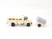 Roco  H0 1387 Modellauto LKW MAN 630L1A "Rotes Kreuz" mit Anhänger 1:87 OVP