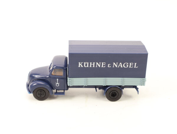 Brekina H0 4207 Modellauto LKW Magirus Merkur Pritschen-Planen-Lkw Kühe & Nagel