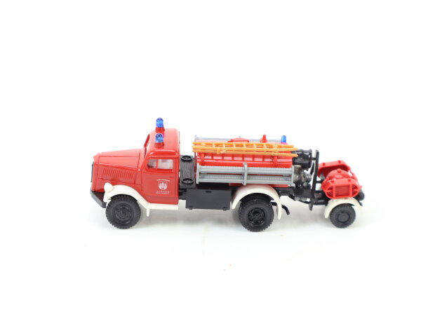 Roco H0 1337 Modellauto Einsatzfahrzeug Feuerwehr Opel Blitz TLF 15 mit Anhänger