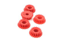 E1641 Fleischmann H0 Ersatzteil 5x Zahnrad Z=18/23 ca. D=7,9/9,9 mm rot