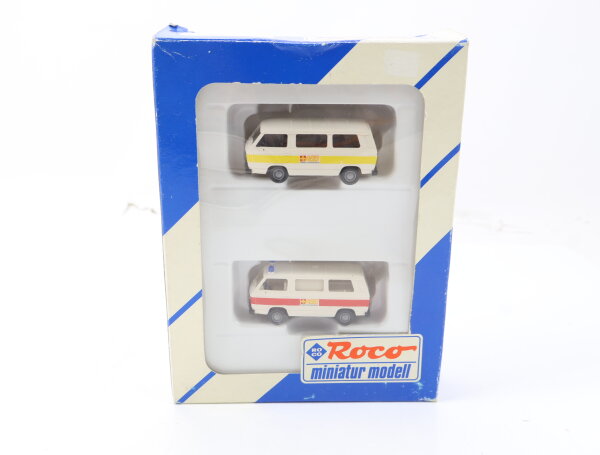 Roco H0 1385 Modellauto-Set PKWs 2x VW T3 Bus "Arbeiter Samariter Bund" 1:87 OVP