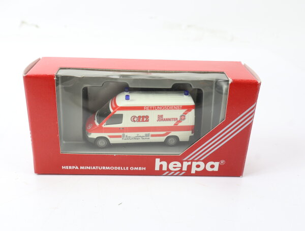 Herpa H0 043229 Modellfahrzeug PKW MB T1N Sprinter "Die Johanniter RTW" 1:87 OVP
