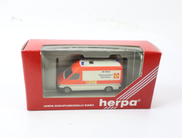 Herpa H0 043786 Modellfahrzeug PKW MB Sprinter RTW "ASB Rettungsdienst Mannheim"