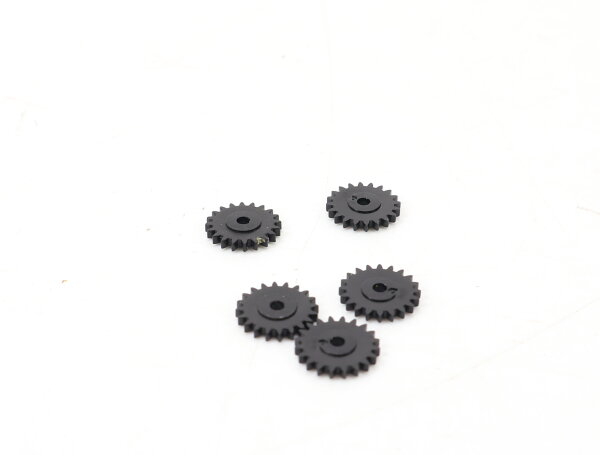 E1641 Fleischmann H0 N Ersatzteil 5x Zwischen-Zahnrad Z=20 ca. D=8,7 mm schwarz