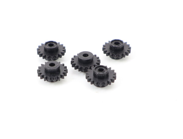 E1641 Fleischmann H0 N Ersatzteil 5x Zwischen-Zahnrad Z=18 ca. D=7,8 mm schwarz