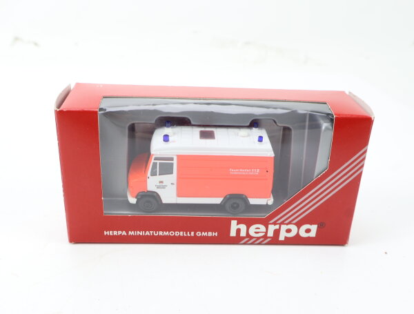Herpa H0 042786 Modellauto Einsatzfahrzeug MB 609D KTW "Feuer-Notfall 112" OVP