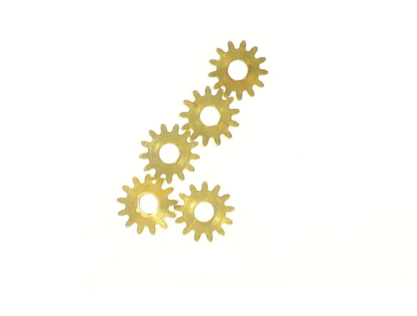 E1641 Fleischmann H0 N Ersatzteil 5x Ritzel Zahnrad Z=13 ca D=4,50 mm Messing