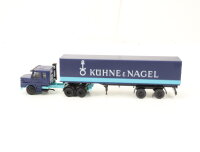 Praline H0 8.1806 Modellauto LKW Scania 142 Pritschensattelzug "Kühne & Nagel"