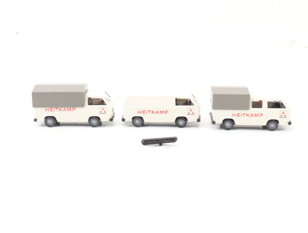 Roco H0 1566 Modellauto-Set 3-tlg. VW T3 Transporter Pritsche Doka "HEITKAMP"