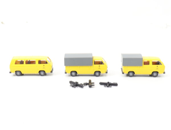 Roco H0 1553 Modellauto-Set 3-tlg. VW T3 Transporter Pritsche Doka "Post DBP"