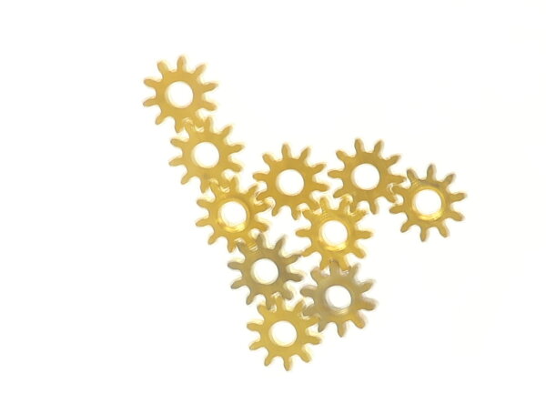 E1641 Fleischmann H0 N Ersatzteil 10x Ritzel Zahnrad Z=10 ca D=4,56 mm Messing