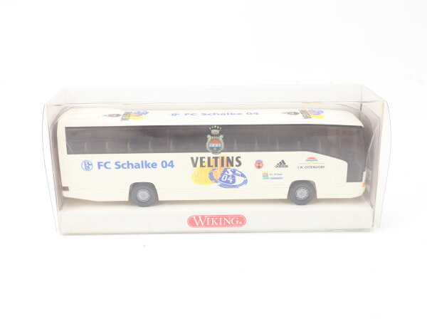 Wiking H0 714 09 42 Modellauto Bus Reisebus MB O 404 RHD "FC Schalke 04" OVP