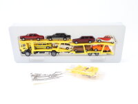 Herpa Exclusive H0 Modellauto LKW MB Autotransporter ADAC AUSLANDSSERVICE 7 PKWs