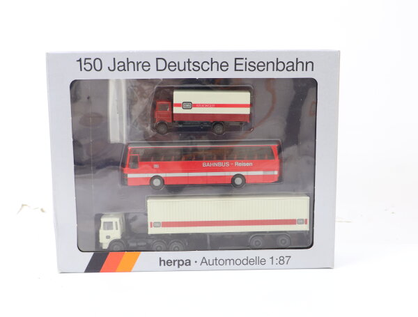 Herpa H0 7542 Modellauto-Set 3-tlg. 150 Jahre Deutsche Eisenbahn
