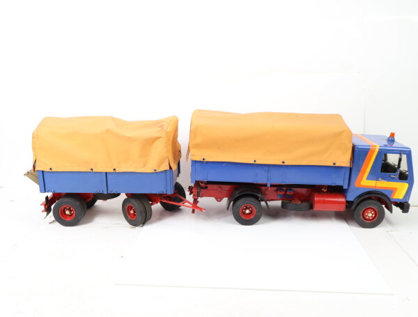 Modellauto RC LKW Wedico Mercedes NG Anhängezug mit Planenaufbau 1:16 /Ungeprüft