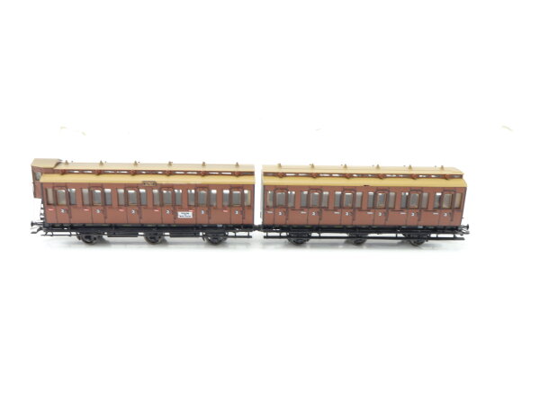 Märklin H0 4208 Personenwagen Doppel-Abteilwagen 3. Klasse 3796/3797 K.P.E.V.