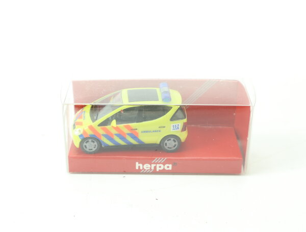 Herpa H0 911433 Modellauto PKW Mercedes A-Klasse "Ambulance NL" 1:87 OVP