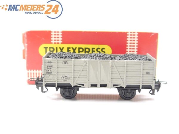Trix H0 3415 offener Güterwagen Hochbordwagen mit Kohleeinsatz DB / Guss E593