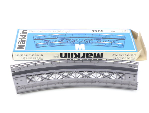 Märklin H0 7269 Brücke Rampenstück gebogen 437,4r für M-Gleis / Kunststoff