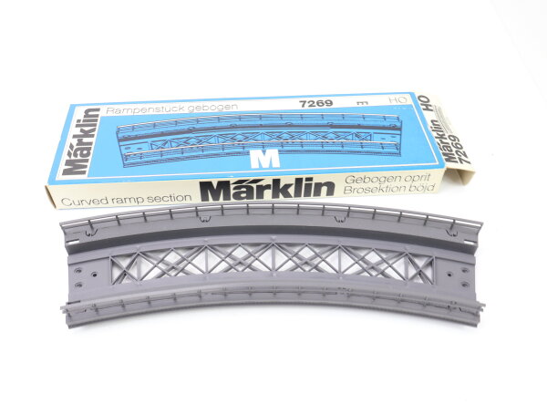 Märklin H0 7269 Brücke Rampenstück gebogen 437,4r für M-Gleis / Kunststoff
