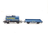 Märklin H0 44243 Güterwagen-Set 2-tlg. "Gleisbau" Kesselwagen Niederbordwaggon