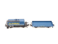 Märklin H0 44243 Güterwagen-Set 2-tlg. "Gleisbau" Kesselwagen Niederbordwaggon