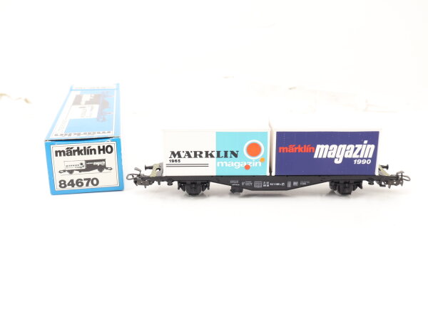 Märklin H0 84670 Güterwagen Containertragwagen mit 2 Magazin Containern 609-8 DB