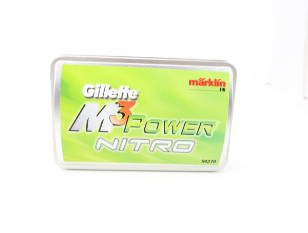 Märklin H0 94279 Güterwagen Containerwagen Gillette M3 Power Nitro Blechdose OVP
