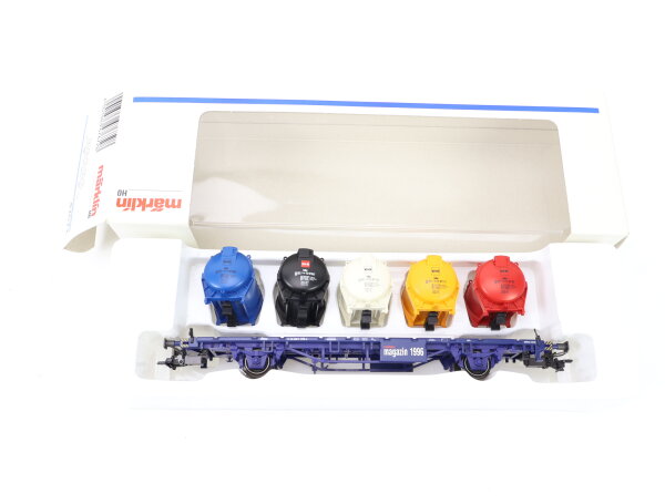 Märklin H0 47672 Güterwagen Behältertragwagen Magazinwagen 1996 / NEM OVP