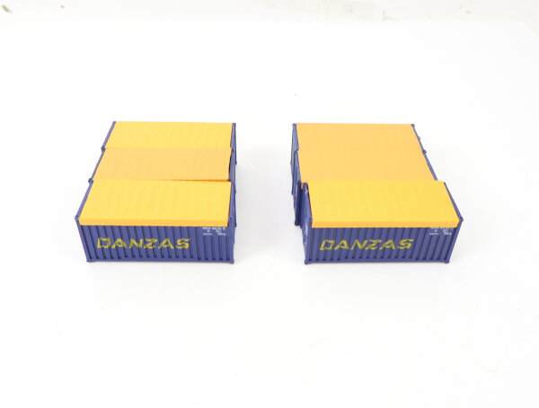 Roco / Röwa H0 6x Ausschmückung Ladegut Container Wechselkoffer "Danzas"