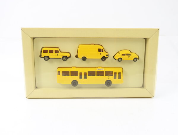 Wiking H0 Modellauto-Set 4.tlg. Postreklame Post-Museums-Shop 1991 1:87 OVP