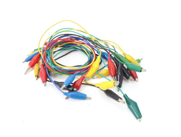 15x Prüfkabel mit Krokodilklemmen (Beidseitig) verschiedene Farben