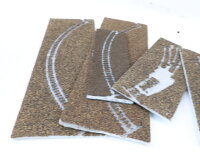 Merkur Spur N Landschaftsbau 6x Styroplast Gleisbettung Weichen Kurven