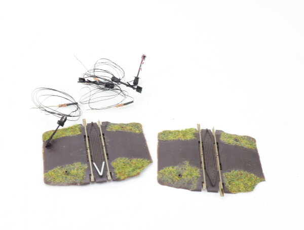 Fleischmann Spur N 9199 2x Bahnübergang aus Set Kehrschleife mit Signal / Licht