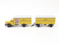 Wiking H0 Modellauto Koffer-Lastzug MB L 6600 "Schnellpaket DBP" 1:87