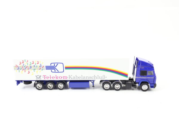 Herpa Exclusiv Serie H0 93-01 Iveco Turbo Koffer-Sattelzug Telekom Kabelanschluß