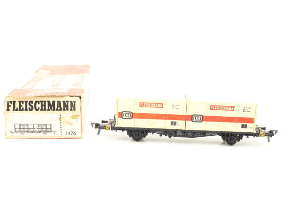 Fleischmann H0 1476 Güterwagen Flachwagen Containertragwagen "DB" 80 411 7 882-1