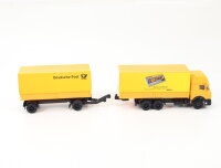 Kentoys/Roadstars Modellauto LKW Lastzug MB Actros Pritsche/Plane "DBP" 1:72