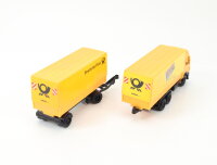 Kentoys/Roadstars Modellauto LKW Lastzug MB Actros Pritsche/Plane "DBP" 1:72