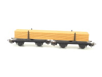 Märklin H0 4665 Güterwagen Langholzwagen Drehschemelwagen mit Holzladung