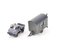 Wiking H0 Modellauto LKW MB Unimog mit 1-achs Anhänger Deutsche Bundespost 1:87