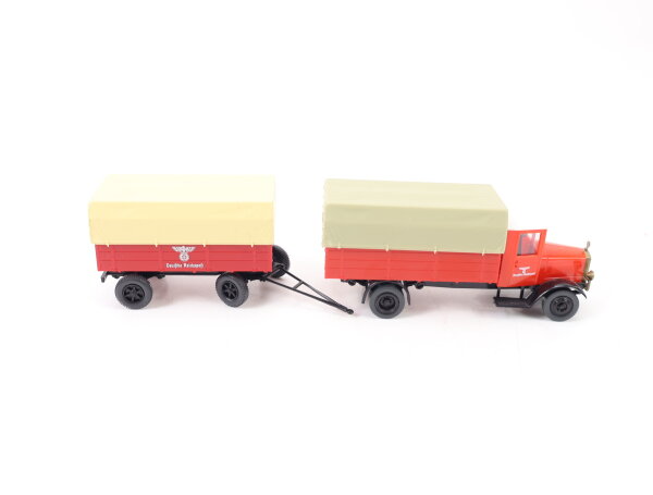 Roskopf H0 85-02 aus Set Modellauto LKW MB Lastzug P/P Deutsche Reichspost 1:87