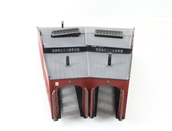 Spur H0 Gebäude Ringlokschuppen 2-ständig / Licht