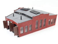 Spur H0 Gebäude Ringlokschuppen 2-ständig / Licht